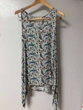 painted threads Paisley Asymmetrical tunic long tank